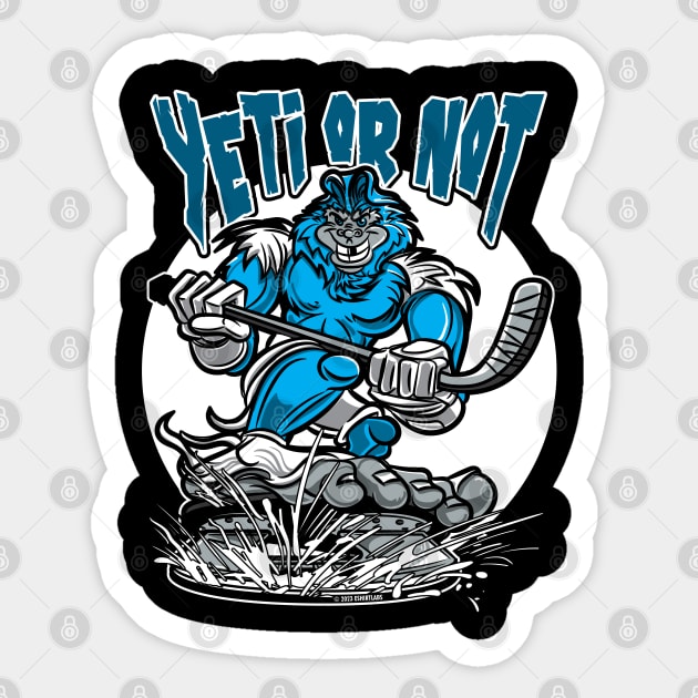 Yeti or Not Hockey Player Mascot Sticker by eShirtLabs